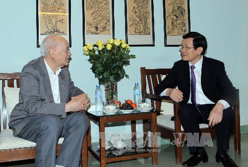 ท่านเจืองเติ้นซาง ประธานประเทศอวยพรตรุษเต็ตนักเขียนและผู้ทรงคุณวุฒิ